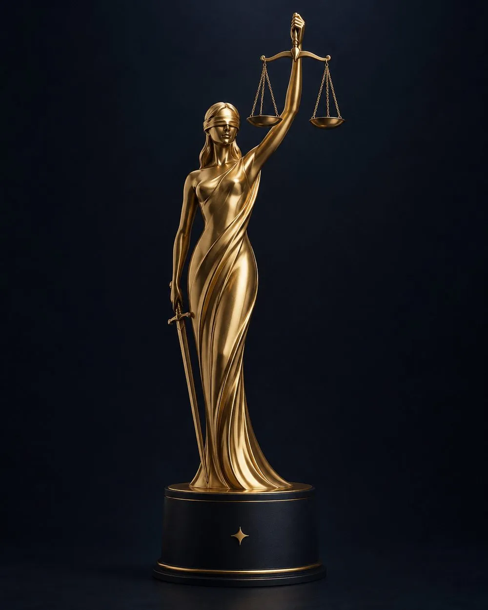 Escultura de la Justicia, símbolo de la identidad de Daniela Dieser, abogada
